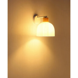 Luminosa Lighting Luminosa Swanson Dome Wall Lamp Matt White, Glass Opal Shades, E27 - thumbnail 5
