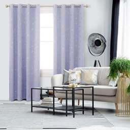 Deconovo Light Purple Curtains, Eyelet Blackout Curtains, Gold Constellation Printed Curtains For Living Room 66 X 90 Inch, 1 Pair - thumbnail 3