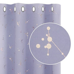 Deconovo Light Purple Curtains, Eyelet Blackout Curtains, Gold Constellation Printed Curtains For Living Room 66 X 90 Inch, 1 Pair - thumbnail 1