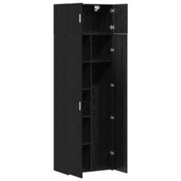 Berkfield Storage Cabinet Black Oak 70X42.5X225 Cm Engineered Wood - thumbnail 5