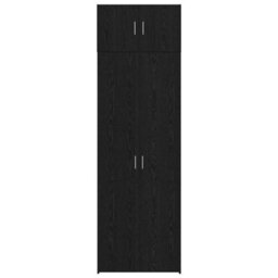 Berkfield Storage Cabinet Black Oak 70X42.5X225 Cm Engineered Wood - thumbnail 8