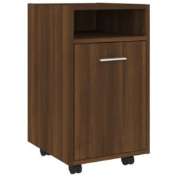 Berkfield Classic Side Cabinet With Wheels Brown Oak 33X38X60 Cm Engineered Wood - thumbnail 1