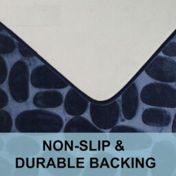 Mantraraj Memory Foam Soft Bath Mat Set 2 Piece Bathroom Contour Rug Non Slip Washable Bath Shower Mat (Navy) - thumbnail 5