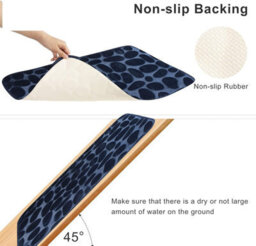 Mantraraj Memory Foam Soft Bath Mat Set 2 Piece Bathroom Contour Rug Non Slip Washable Bath Shower Mat (Navy) - thumbnail 3