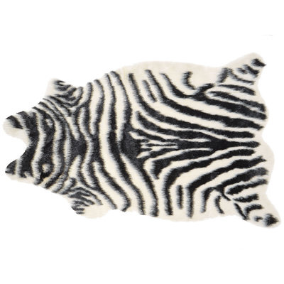 Beliani Faux Fur Rug Nambung White Black 60 X 90 Cm - image 1