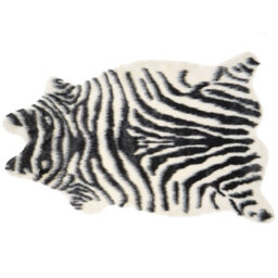 Beliani Faux Fur Rug Nambung White Black 60 X 90 Cm - thumbnail 1