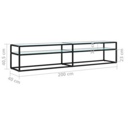 Berkfield Tv Cabinet White Marble 200X40X40.5 Cm Tempered Glass - thumbnail 7
