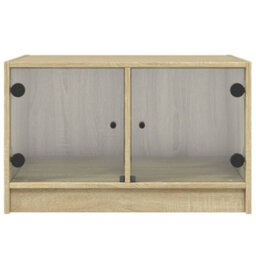 Berkfield Coffee Table With Glass Doors Sonoma Oak 68X50X42 Cm - thumbnail 6