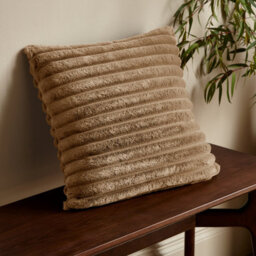 Catherine Lansfield Cosy Ribbed Faux Fur Soft Touch 45X45Cm Cushion Natural - thumbnail 1
