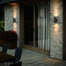 Nordlux Kyklop Outdoor Aluminium Wall Light Weatherproof Brown,mains