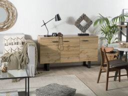 Beliani  Cabinet Timber Light Brown - thumbnail 2