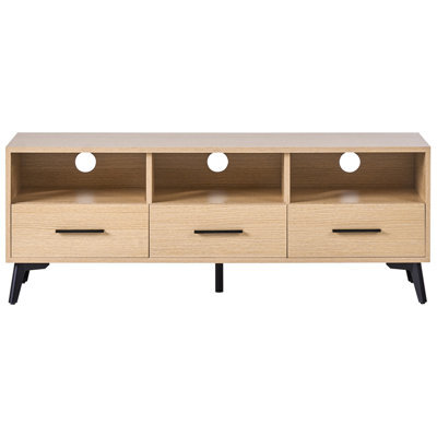 Wyld and Coco Lumahome Tv Stand, Light Brown Mdf, Modern Cable Management, W120 X D35 X H45Cm - image 1
