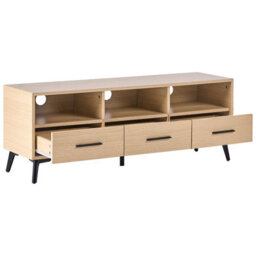 Wyld and Coco Lumahome Tv Stand, Light Brown Mdf, Modern Cable Management, W120 X D35 X H45Cm - thumbnail 5