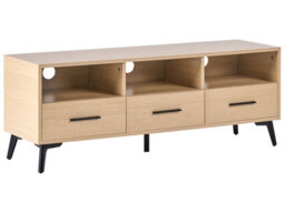 Wyld and Coco Lumahome Tv Stand, Light Brown Mdf, Modern Cable Management, W120 X D35 X H45Cm - thumbnail 3
