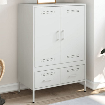 Berkfield Highboard White 68X39X101.5 Cm Steel - image 1