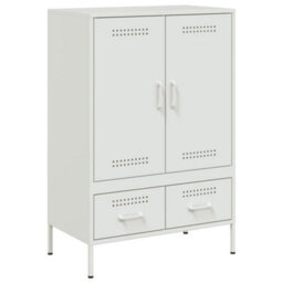 Berkfield Highboard White 68X39X101.5 Cm Steel - thumbnail 2