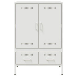 Berkfield Highboard White 68X39X101.5 Cm Steel - thumbnail 6