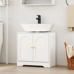 Under Sink Bathroom Cabinet With 2 Arch Doors And Adjustable Shelf - thumbnail 4
