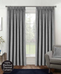 Luxury Enhanced Living Grey Velvet, Supersoft, 100% Blackout, Thermal Curtains With Tape Top (Pair) - 90 X 90 Inch (229X229Cm)
