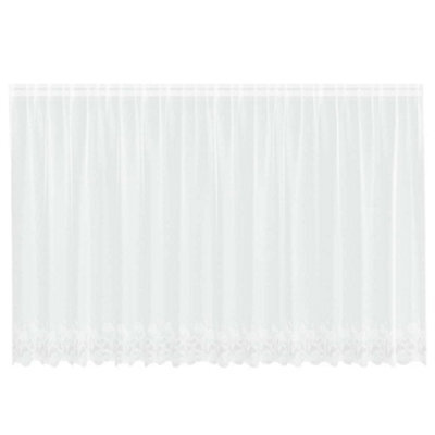 Berkfield Modern Curtains With Curtains Floral White Polyester - image 1