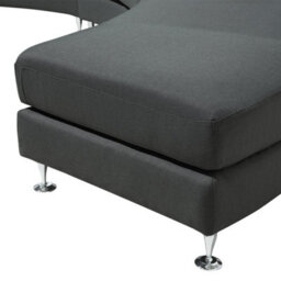 Wyld And Coco Curved Modular 7-Seater Sofa With Adjustable Headrests And Ottoman, Grey - thumbnail 9