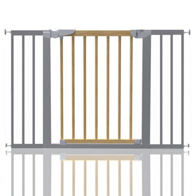Safetots Beechwood And Metal Pressure Fit Safety Stair Gate, 109.7Cm - 117.1Cm, Safety Gate For Baby, Stylish Design - image 1