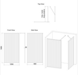 Royal Bathrooms Luxor Walk In Wet Room Fluted Shower Enclosure With 1600 X 900mm Stone Tray & Brushed Brass Frame 8mm Easy Clean Glass - thumbnail 8