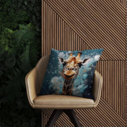 Warren Reed Designer Splashart Giraffe Face Outdoor Cushion 45Cm X 45Cm - thumbnail 2