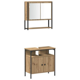 Berkfield Modern 4 Piece Bathroom Furniture Set In Artisan Oak. - thumbnail 6