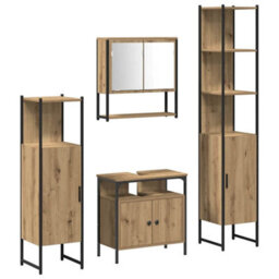 Berkfield Modern 4 Piece Bathroom Furniture Set In Artisan Oak. - thumbnail 1