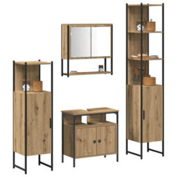 Berkfield Modern 4 Piece Bathroom Furniture Set In Artisan Oak. - thumbnail 3