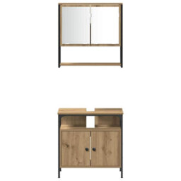 Berkfield Modern 4 Piece Bathroom Furniture Set In Artisan Oak. - thumbnail 9