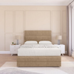 "Sloomy 6Ft Monaco Divan Bed Base Mink Naples ,no Drawers, 12"" Footboard & 26"" Struts Headboard - Super King" - thumbnail 2