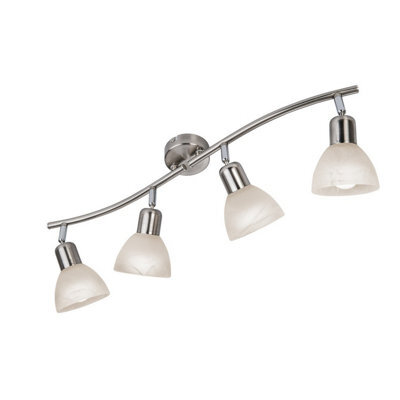 Luminosa Lighting Luminosa Daytona Ceiling Spotlight Bar Nickel Matt Satined Glass Shade 4X E14 3000K - image 1