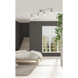 Luminosa Lighting Luminosa Daytona Ceiling Spotlight Bar Nickel Matt Satined Glass Shade 4X E14 3000K - thumbnail 2