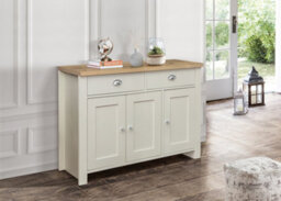 Birlea Highgate 3 Door 2 Drawer Sideboard Cream & Oak - thumbnail 4