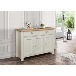 Birlea Highgate 3 Door 2 Drawer Sideboard Cream & Oak - thumbnail 1
