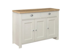 Birlea Highgate 3 Door 2 Drawer Sideboard Cream & Oak - thumbnail 2