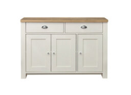 Birlea Highgate 3 Door 2 Drawer Sideboard Cream & Oak - thumbnail 9