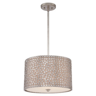 Elegant 3-Bulb Pendant Light Fixture In Old Silver Finish With E27 Led Bulbs - image 1