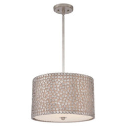 Elegant 3-Bulb Pendant Light Fixture In Old Silver Finish With E27 Led Bulbs - thumbnail 1