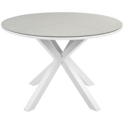 Beliani Garden Dining Set 4 Seater Maletto/grosseto Metal Marble Effect White/ Beige - thumbnail 5