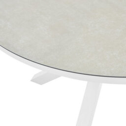Beliani Garden Dining Set 4 Seater Maletto/grosseto Metal Marble Effect White/ Beige - thumbnail 6