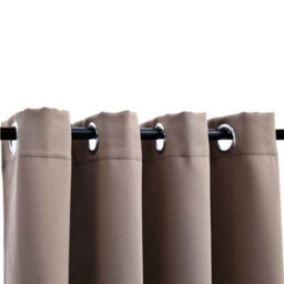 Walplus Blackout Curtains With Metal Rings 2 Pcs Taupe 140X225 Cm - thumbnail 3