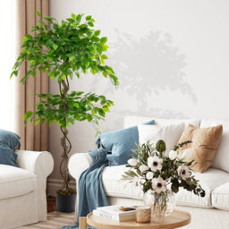 Costway 150 Cm Artificial Faux Ficus Tree Fake Greenery Potted Plant With 882 Leaves - thumbnail 4