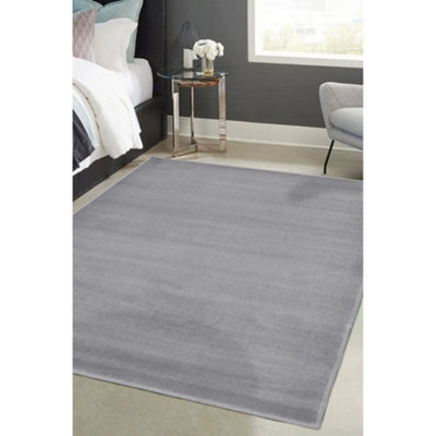 Melrose Colorama Plain Silver Grey Large Indoor Area Rug 160/230Cm - image 1