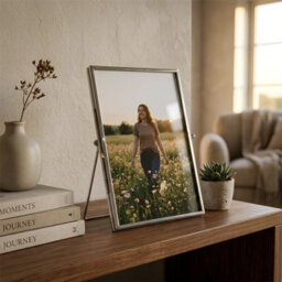 "Nicola Spring Standing Metal Photo Frame - 5"" X 7"" - Silver - Picture Frame Freestanding Frame Display Poster Frame" - thumbnail 7