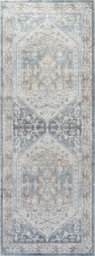 Livabliss Lillian-Washable Blue Brown Traditional Vintage Boho Living Dining Rug 80 X 220 Cm Easy Care, Non Shedding - thumbnail 1