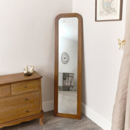 Melody Maison Tall Arched Wooden Stepped Frame Leaner Mirror 160Cm X 42Cm - thumbnail 2
