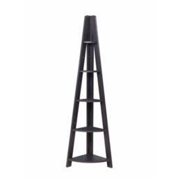 Corner Shelving Ladder Bookcase Shelf Black 5 Tier Display Storage - thumbnail 5